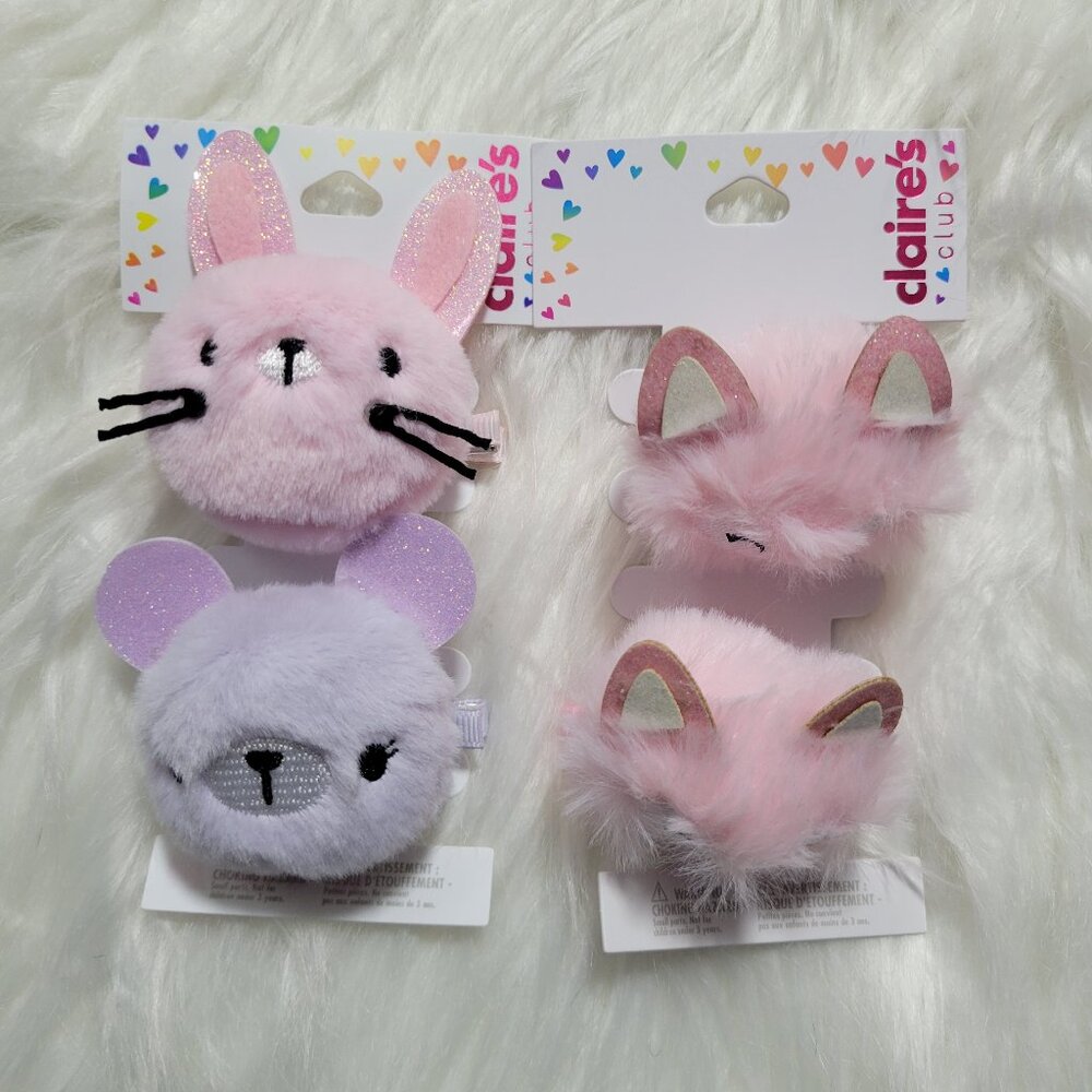 Claire's Club Pom Pom Hair Clips Set